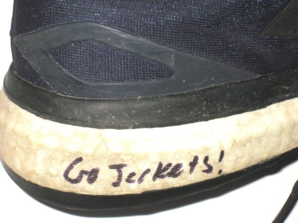 Luke Waddell Georgia Tech Yellow Jackets Training Worn & Signed Go Jackets! Blue Adidas Shoes