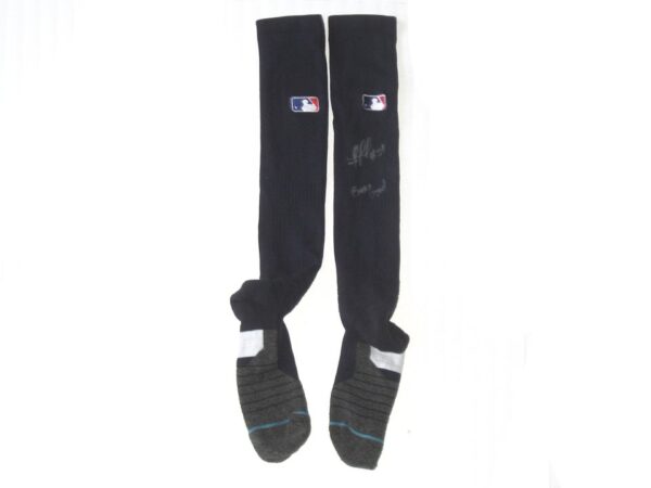 Rusber Estrada 2022 Augusta GreenJackets Game Worn & Signed Official Stance MLB Socks