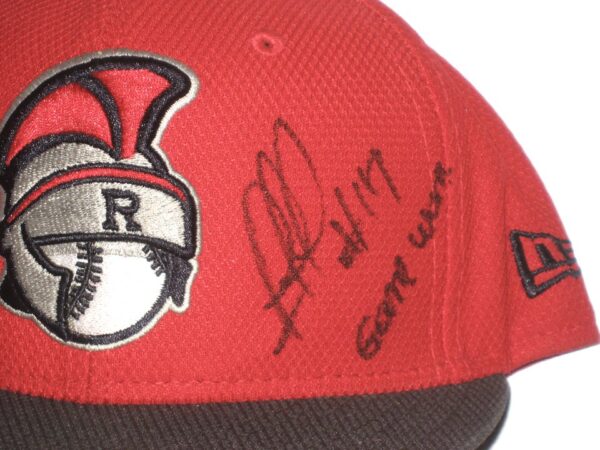 Rusber Estrada Game Worn & Signed Official Rome Braves New Era 59FIFTY Fitted Hat