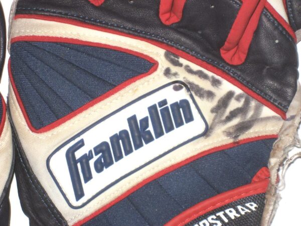 Cesar Rodriguez 2022 FCL Braves Game Worn & Signed Franklin Powerstrap Batting Gloves