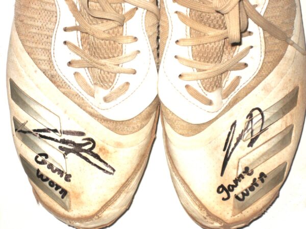 Cesar Rodriguez 2022 FCL Braves Game Worn & Signed White & Silver Adidas Baseball Cleats