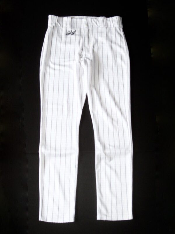 Hunter Schryver 2019 Birmingham Barons Game Worn & Signed Pinstripe Majestic Pants