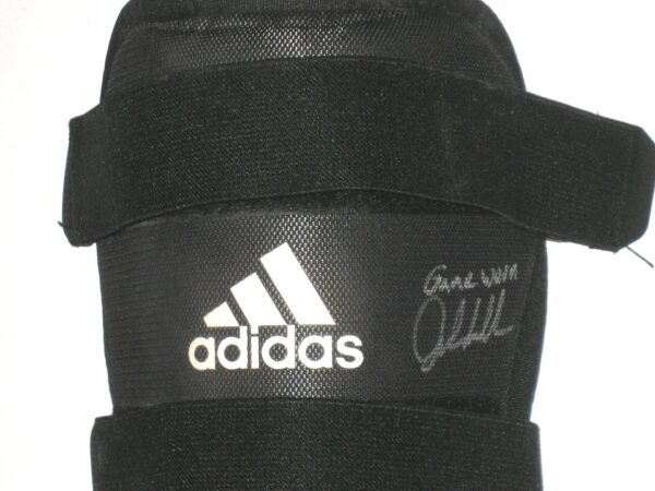 Jalen Miller 2021 Mississippi Braves Game Worn & Signed Black Adidas Leg Guard