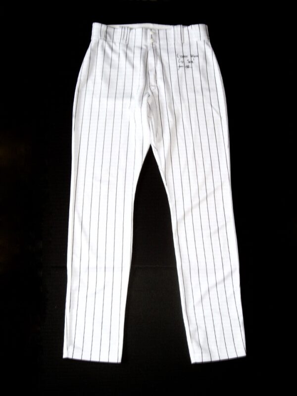 Jonathan Stiever Chicago White Sox Spring Training Worn & Signed Go Sox! White Pinstripe Nike Pants