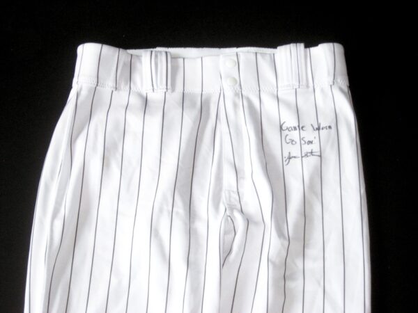 Jonathan Stiever Chicago White Sox Spring Training Worn & Signed White Pinstripe Nike Pants