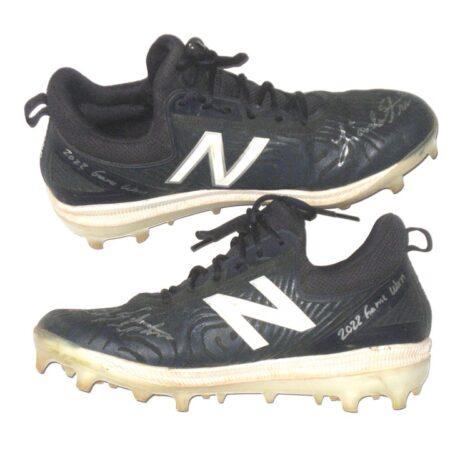 Landon Stephens 2022 Rome Braves Game Worn & Signed Blue & White New Balance Baseball Cleats