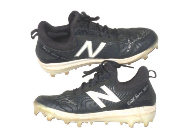 Landon Stephens 2022 Rome Braves Game Worn & Signed Blue & White New Balance Baseball Cleats