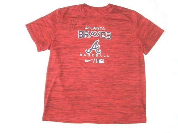 Rusber Estrada 2022 Practice Worn & Signed Official Atlanta Braves Baseball ESTRADA Nike Dri-Fit Shirt