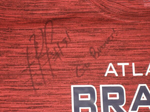 Rusber Estrada 2022 Practice Worn & Signed Official Atlanta Braves Baseball ESTRADA Nike Dri-Fit Shirt