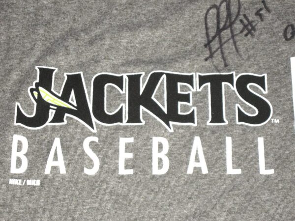 Rusber Estrada 2022 Practice Worn & Signed Official Augusta GreenJackets Long Sleeve Nike Dri-Fit Shirt