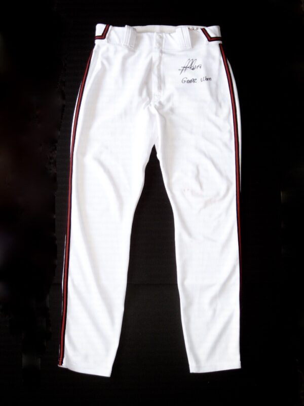 Rusber Estrada Rome Braves Game Worn & Signed White Majestic Pants