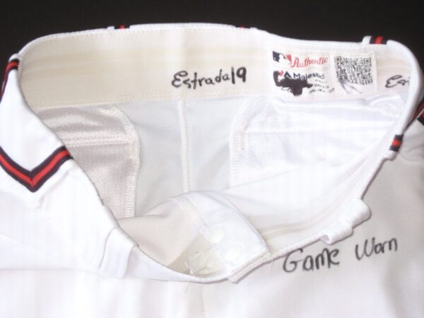 Rusber Estrada Rome Braves Game Worn & Signed White Majestic Pants