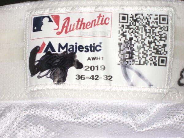 Rusber Estrada Rome Braves Game Worn & Signed White Majestic Pants