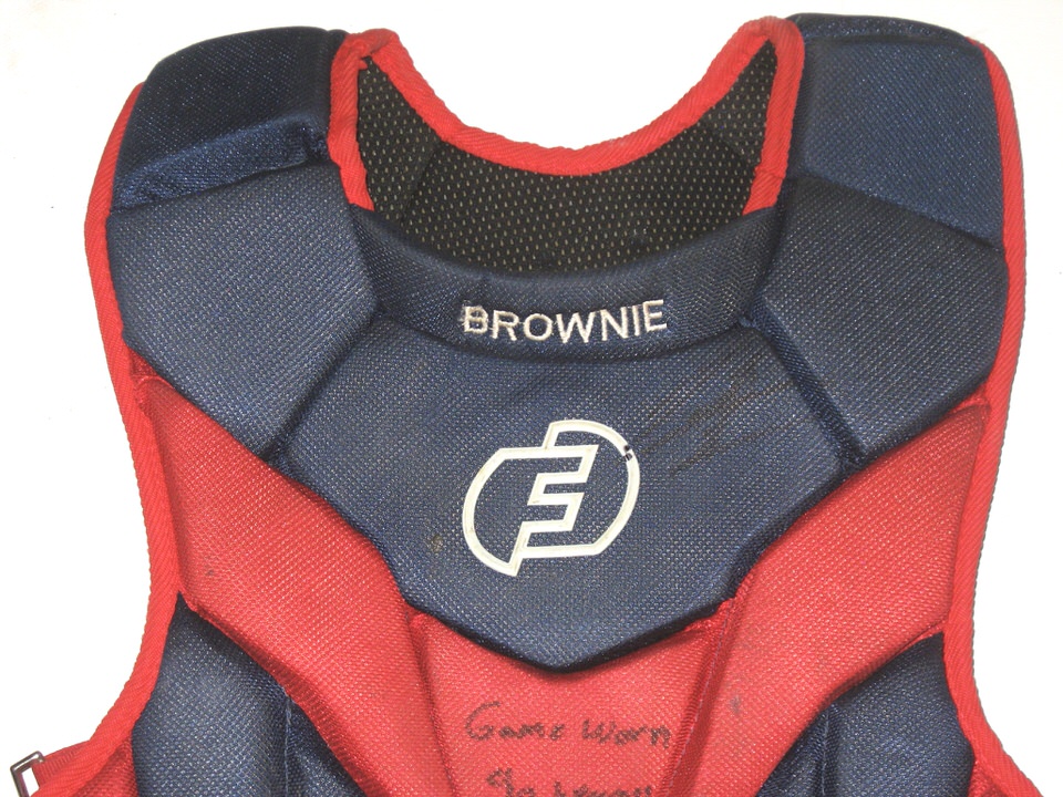 Logan Brown 2021 Rome Braves Game Worn & Signed BROWN Force3 Pro Gear  Catcher's Chest Protector