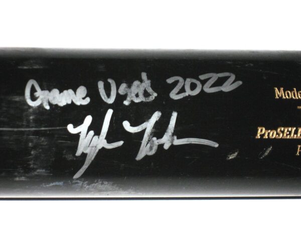 Tyler Tolve 2022 Rome Braves Game Used & Signed Dove Tail DTB Model CC-1 Maple Baseball Bat - CRACKED