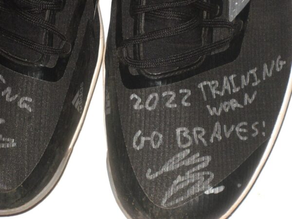 Indigo Diaz 2022 Mississippi Braves Training Worn & Signed Black & Silver Adidas Adizero Shoes