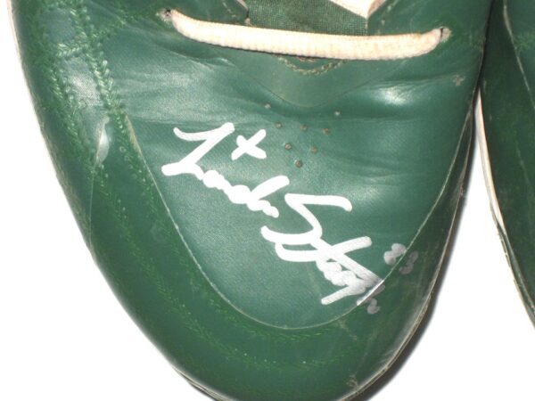 Landon Stephens Augusta GreenJackets Game Worn & Signed Green & White New Balance Baseball Cleats