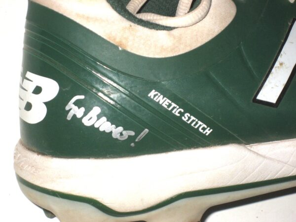 Landon Stephens Augusta GreenJackets Game Worn & Signed Green & White New Balance Baseball Cleats