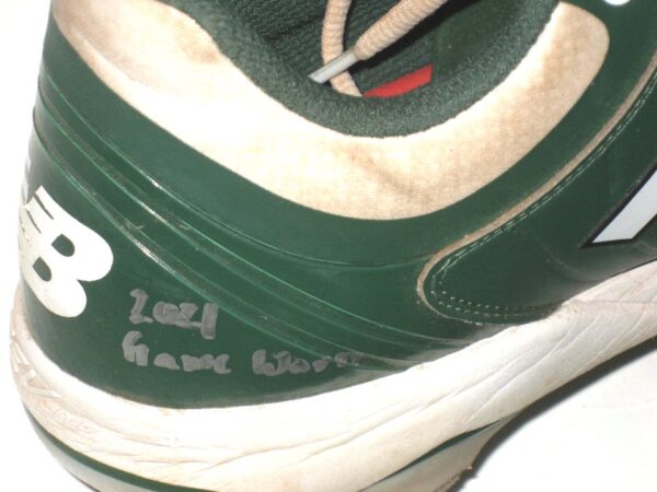 Landon Stephens Augusta GreenJackets Game Worn & Signed Green & White New Balance Baseball Cleats