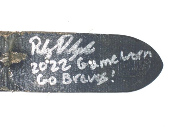 Riley Delgado 2022 Mississippi Braves Game Worn & Signed Official Blue Adams Baseball Belt - Great Use!1