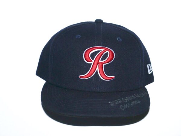 Colby Morris 2022 Game Worn & Signed Official Navy Tacoma Rainiers Home New Era 59FIFTY Hat