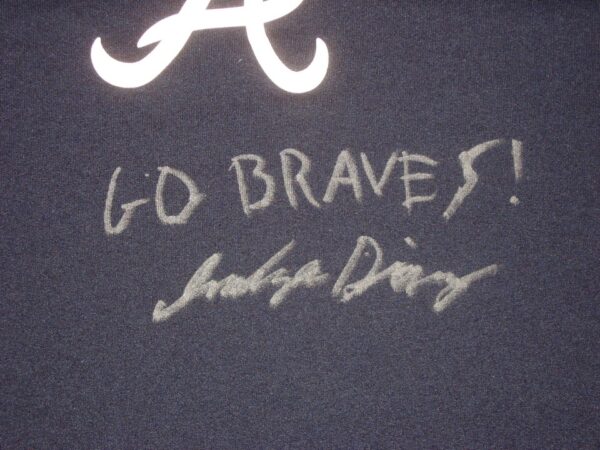 Indigo Diaz 2022 Game Worn & Signed Official Atlanta Braves Nike Dri-Fit Shirt1