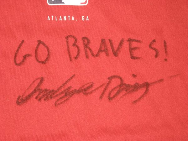 Indigo Diaz 2022 Practice Worn & Signed Official Atlanta Braves Baseball Nike Dri-Fit XXL Shirt