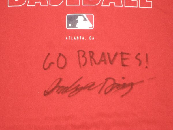 Indigo Diaz 2022 Practice Worn & Signed Official Atlanta Braves Baseball Nike Dri-Fit XXL Shirt