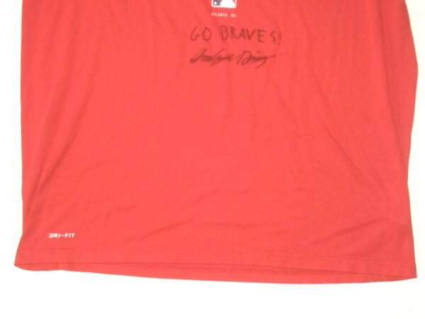 Indigo Diaz 2022 Practice Worn & Signed Official Atlanta Braves Baseball Nike Dri-Fit XXL Shirt