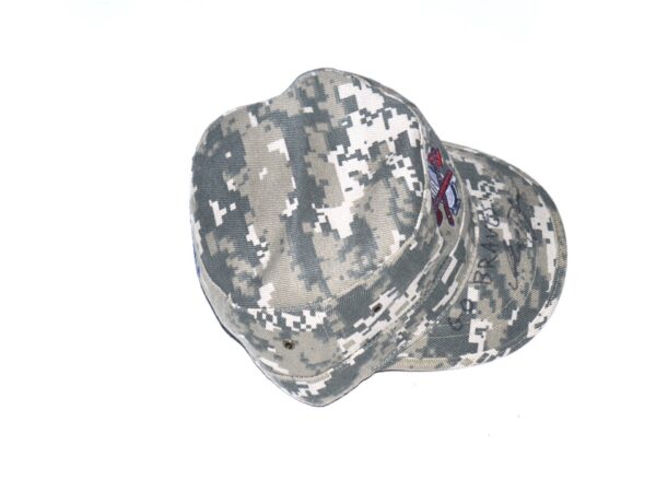 Indigo Diaz Team Issued & Signed GO BRAVES! Official Camo Rome Braves Hat