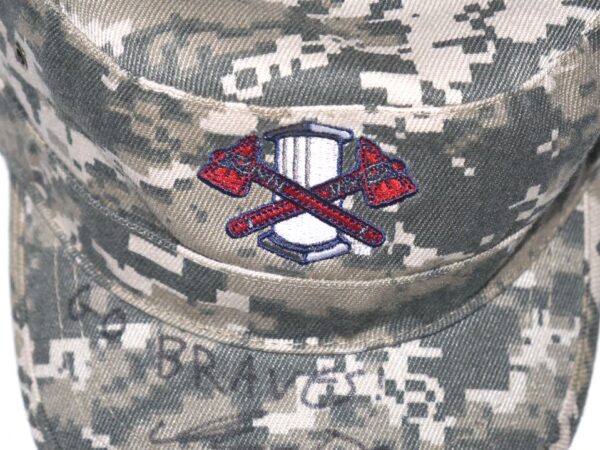 Indigo Diaz Team Issued & Signed GO BRAVES! Official Camo Rome Braves Hat