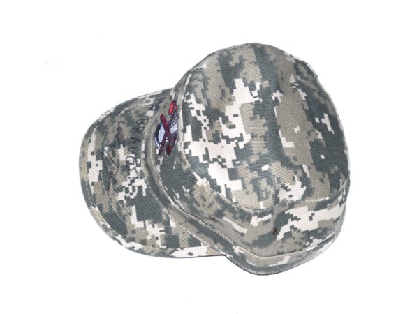 Indigo Diaz Team Issued & Signed GO BRAVES! Official Camo Rome Braves Hat