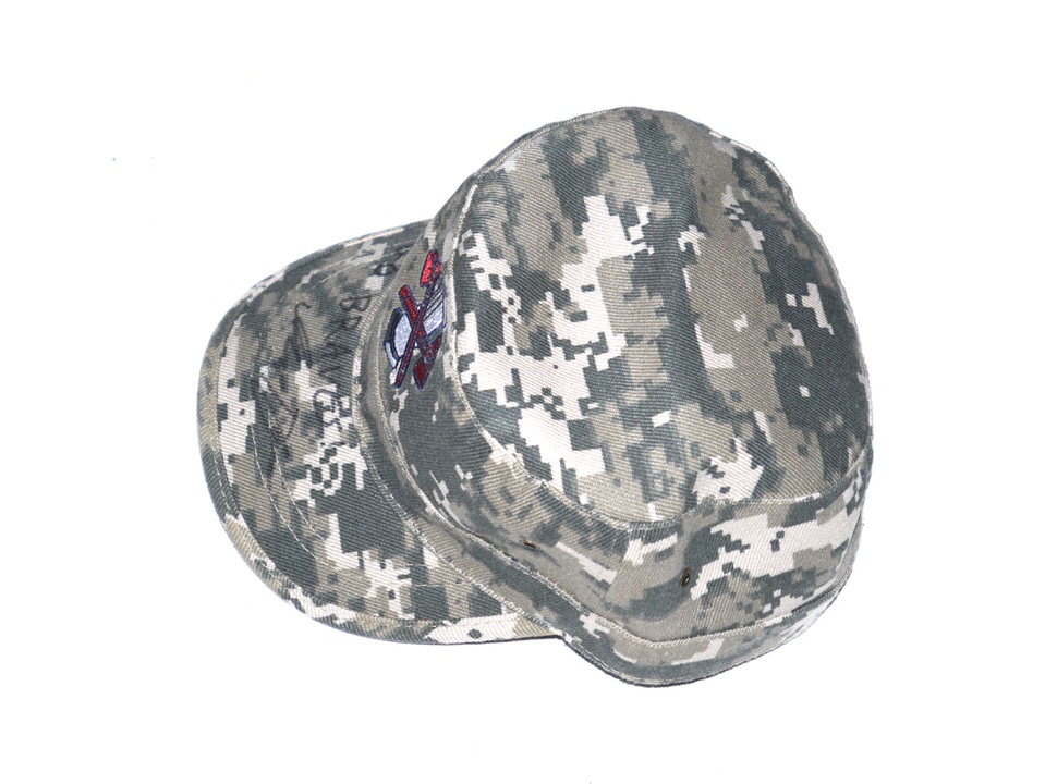 Indigo Diaz Team Issued & Signed GO BRAVES! Official Camo Rome Braves Hat  - Big Dawg Possessions