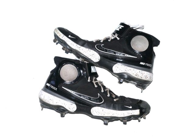 Kade McClure 2022 Charlotte Knights Game Worn & Signed Nike Alpha Huarache Elite 3 Mid Metal Baseball Cleats