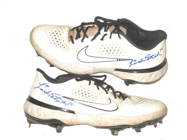 Landon Stephens 2022 Mississippi Braves Game Worn & Signed White & Black Nike Baseball Cleats