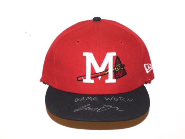 Indigo Diaz 2022 Game Worn & Signed Official Mississippi Braves Road New Era 59FIFTY Hat