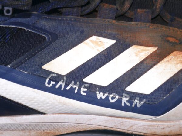 Indigo Diaz 2022 Mississippi Braves Game Worn & Signed Blue & White Adidas Boost Icon Baseball Cleats