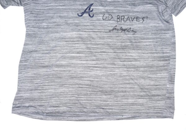 Indigo Diaz 2022 Practice Worn & Signed Official Atlanta Braves Baseball Nike Dri-Fit XXL Shirt