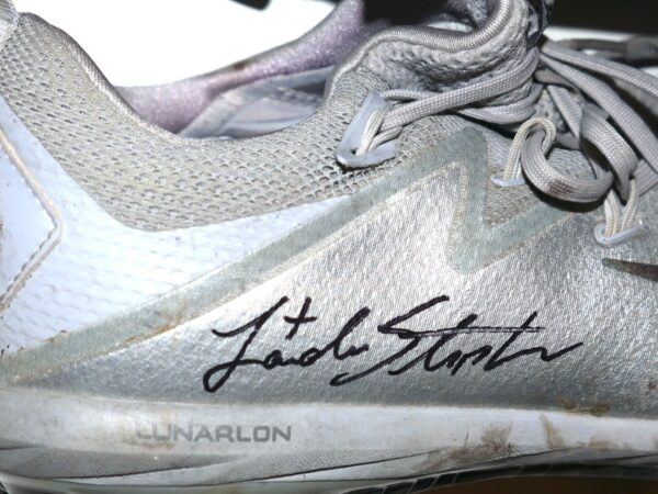 Landon Stephens 2022 Rome Braves Game Worn & Signed Gray & Silver Nike Vapor Cleats