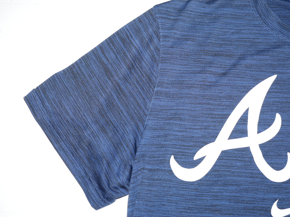 Riley Delgado 2022 Game Worn & Signed Blue Atlanta Braves Baseball Nike Dri- Fit Shirt - Big Dawg Possessions