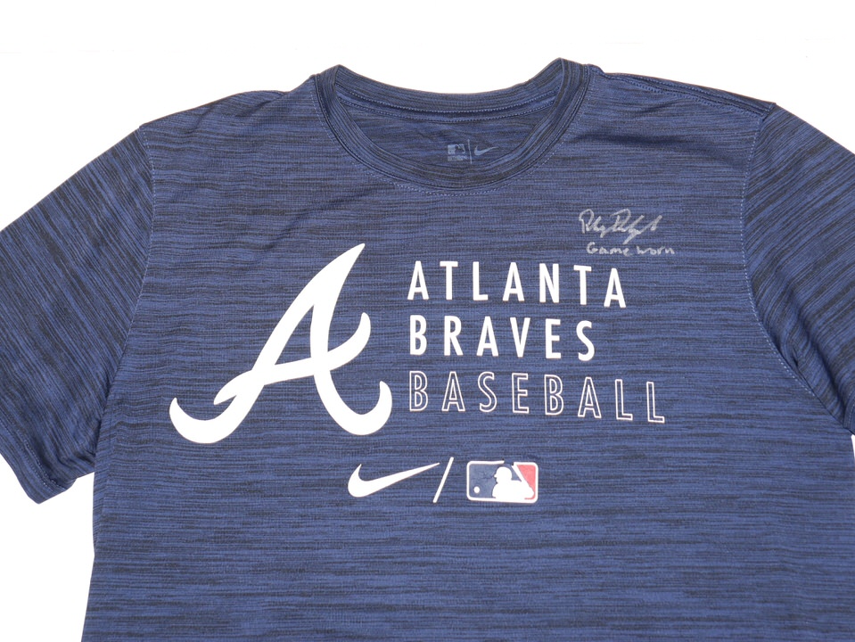 Riley Delgado 2022 Game Worn & Signed Blue Atlanta Braves Baseball Nike  Dri-Fit Shirt - Big Dawg Possessions
