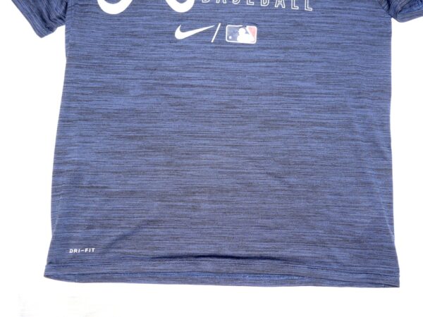 Riley Delgado 2022 Game Worn & Signed Blue Atlanta Braves Baseball Nike Dri-Fit Shirt