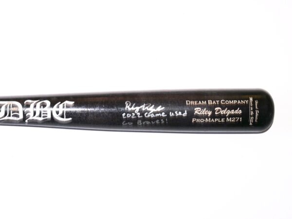 Riley Delgado 2022 Mississippi Braves Game Used & Signed Dream DBC Pro Model M271 Maple Baseball Bat