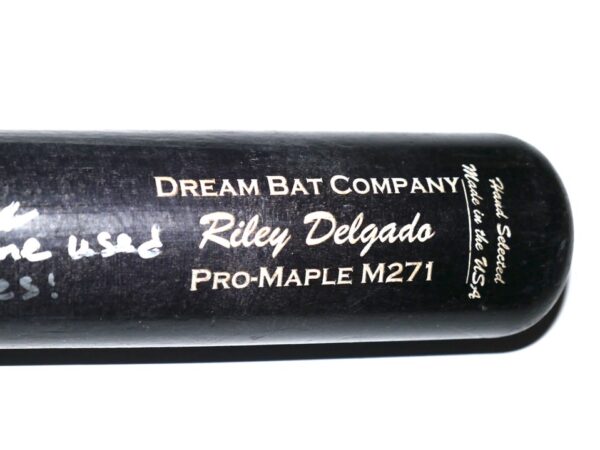 Riley Delgado 2022 Mississippi Braves Game Used & Signed Dream DBC Pro Model M271 Maple Baseball Bat