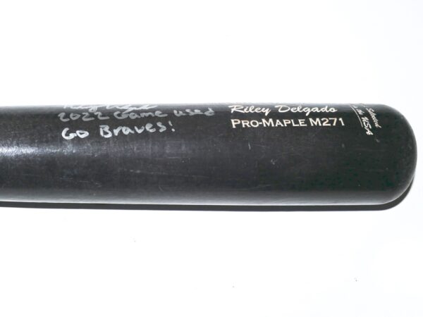 Riley Delgado 2022 Mississippi Braves Game Used & Signed Dream DBC Pro Model M271 Maple Baseball Bat