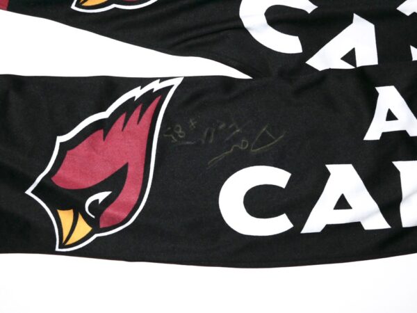 Darren Fells Team Issued and Signed Official Black & Red Arizona Cardinals Rise Up Red Sea! Scarf