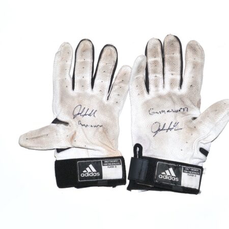 Jalen Miller Richmond Flying Squirrels Game Worn & Signed Black & White Adidas Adizero Gloves