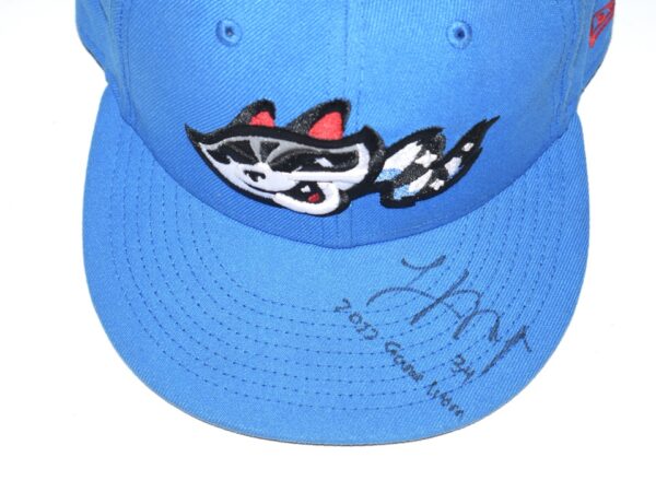 Logan O'Hoppe Game Worn & Signed Official Rocket City Trash Pandas New Era 59FIFTY Hat