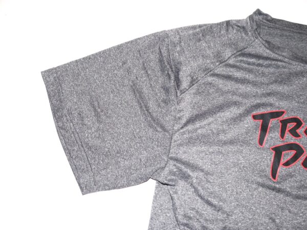 Logan O’Hoppe Practice Worn & Signed Official Gray Rocket City Trash Pandas BSN Sports Shirt