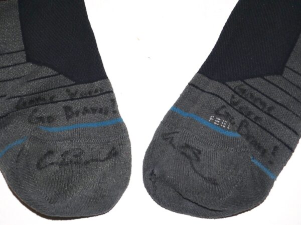 Cade Bunnell 2022 Game Worn & Signed Official Atlanta Braves Stance MLB Socks